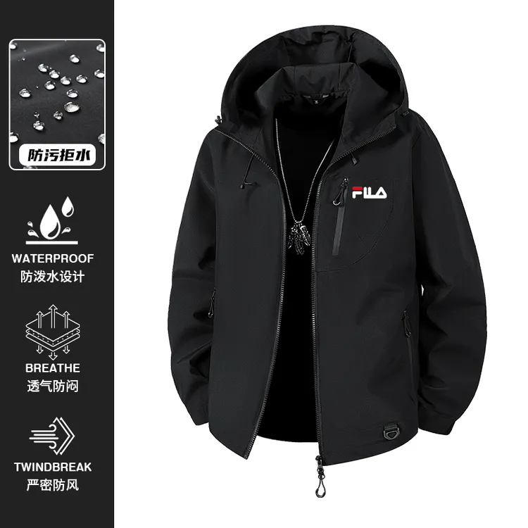 一折区I秋冬新款防风防水情侣冲锋衣男户外登山运动休闲连帽外套