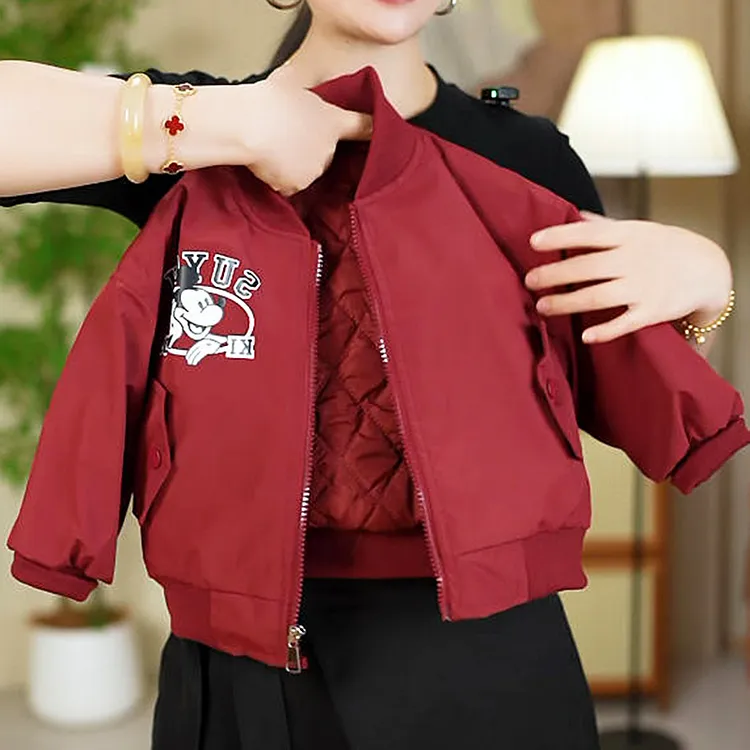 儿童外套秋冬2025男童卡通女童洋气长袖夹克棉服冬款外套K0923