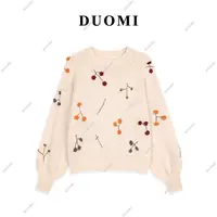 【DUOMI】立体绣花针织衫女冬季新款法式温柔慵懒风毛衣DD-0764