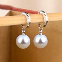 足银耳饰 养耳洞999纯银针珍珠耳环女气质防过敏耳扣耳坠百搭轻奢