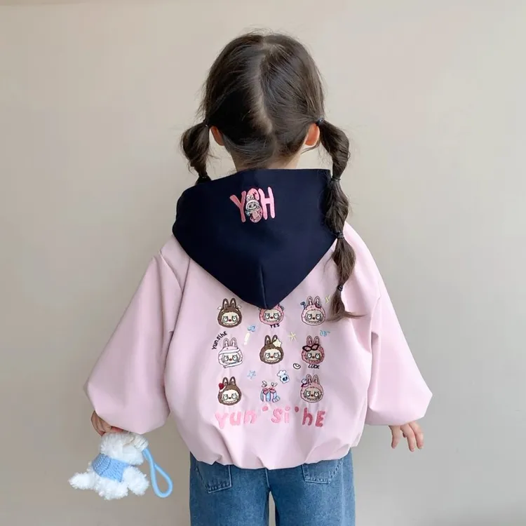 女童洋气连帽拉布布外套春秋装2025新款小女孩巨好看秋季儿童上衣