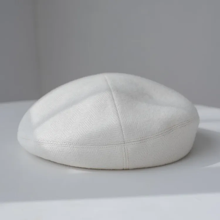 白小香风大头围显脸小高级贝雷帽女复古画家帽子南瓜