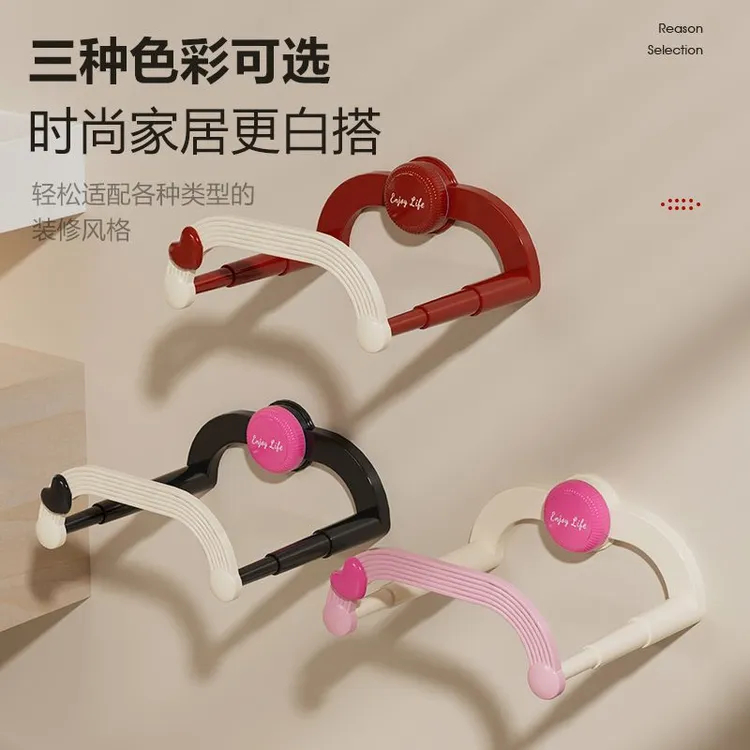 MH吸盘奶油脸盆伸缩架家用浴室卫生间免打孔收纳架省空间收纳架