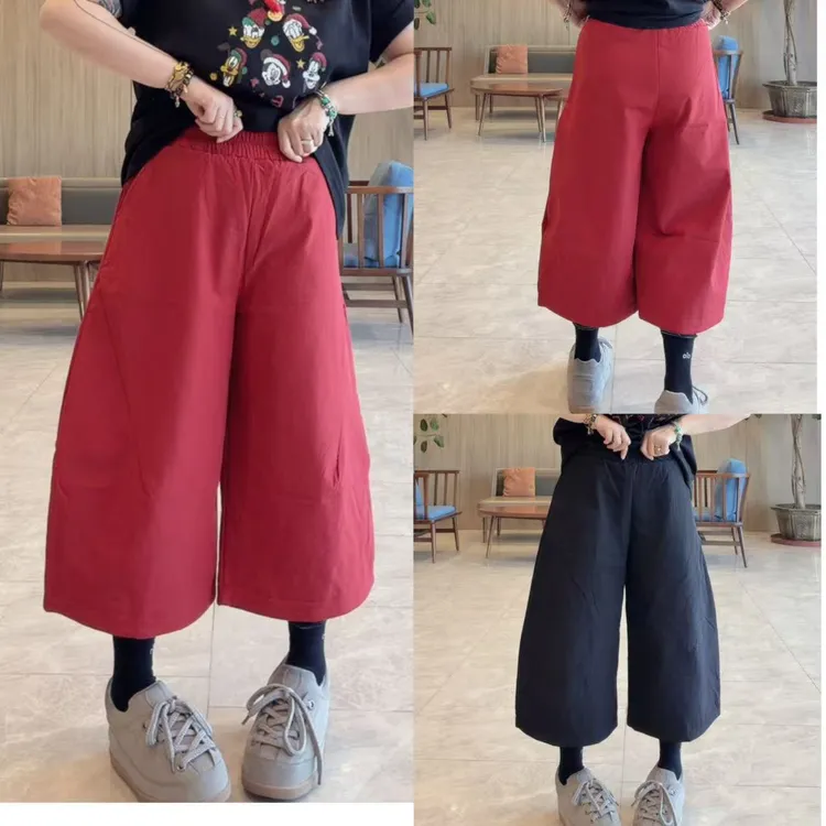 153 新年款洋气显瘦八分中裤防风二棉裤（卡码拍大）