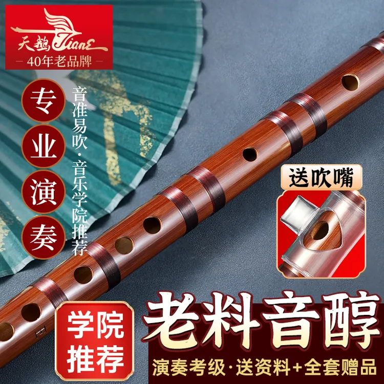 天鹅竹笛乐器横笛子f调gced调初学者小学生专用专业级
