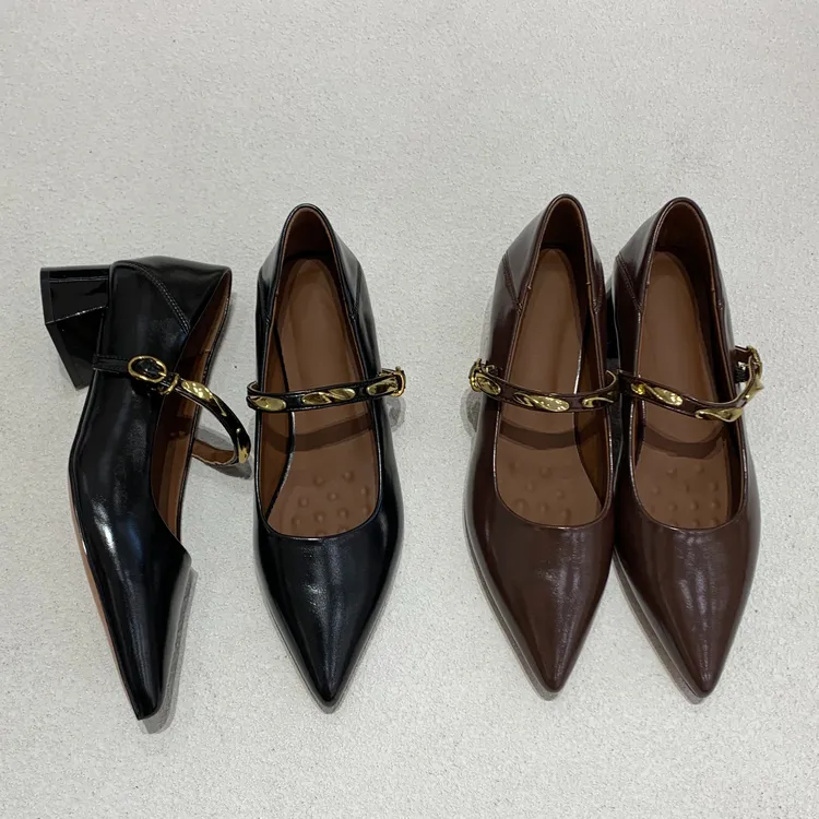 漫斯贝尔【小金条ultra】2025秋季新款护趾棉玛丽珍百搭粗跟QA580