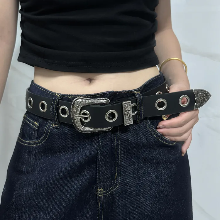 全孔辣妹腰带y2k美式复古皮带女设计感小众配牛仔裤裙子2025新款 
