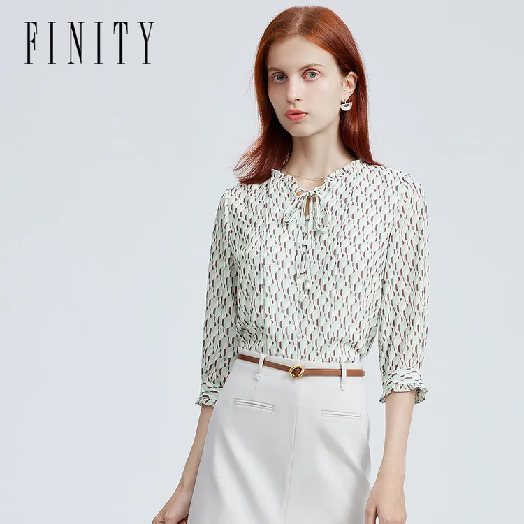 【粉丝专享】FINITY 时尚气质雪纺衫甜美减龄开衫 F21W4C34C4