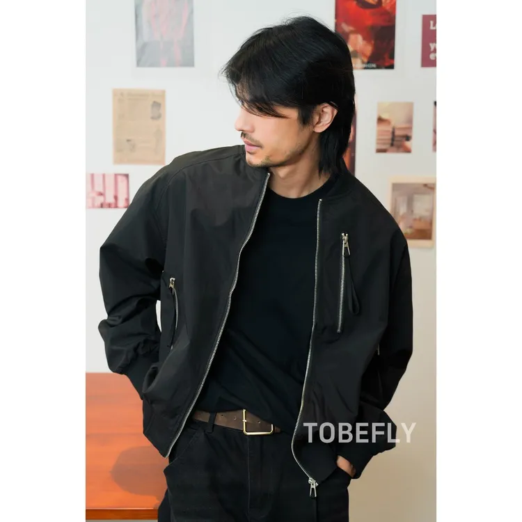 Tobefly拉链设计感棒球领夹克25秋季新款潮流休闲百搭外套WJ969