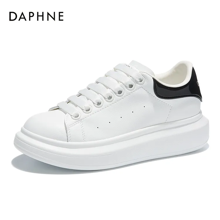 Daphne/达芙妮2025秋季爆款百搭舒适小白鞋琥珀流光时尚潮流女鞋