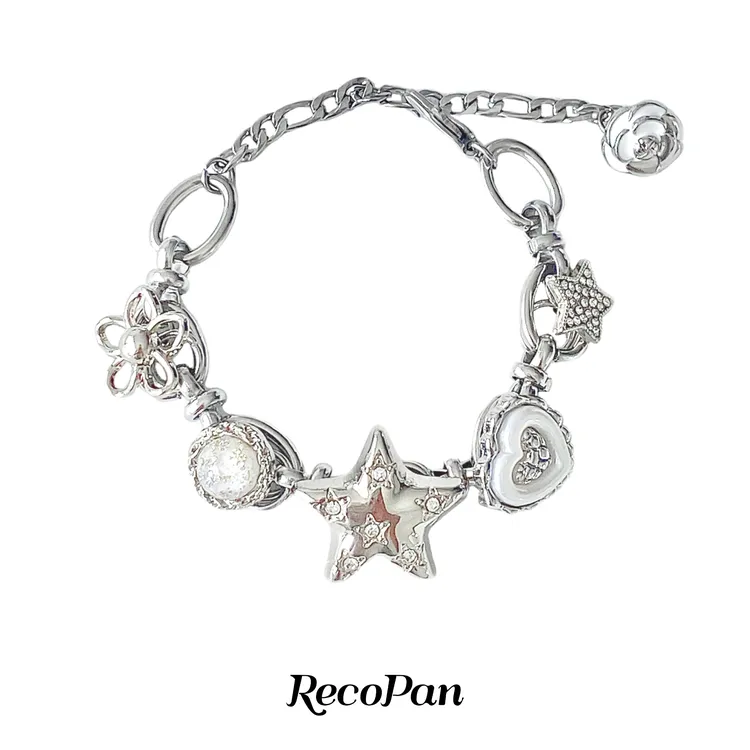 RECOPAN STAY MEDIOCRE 钛钢手链 【卓沅同款】鬼马星星原创星手链