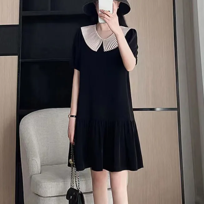 2025夏季新品时尚百搭法式修身显瘦减龄气质连衣裙女士裙子8009