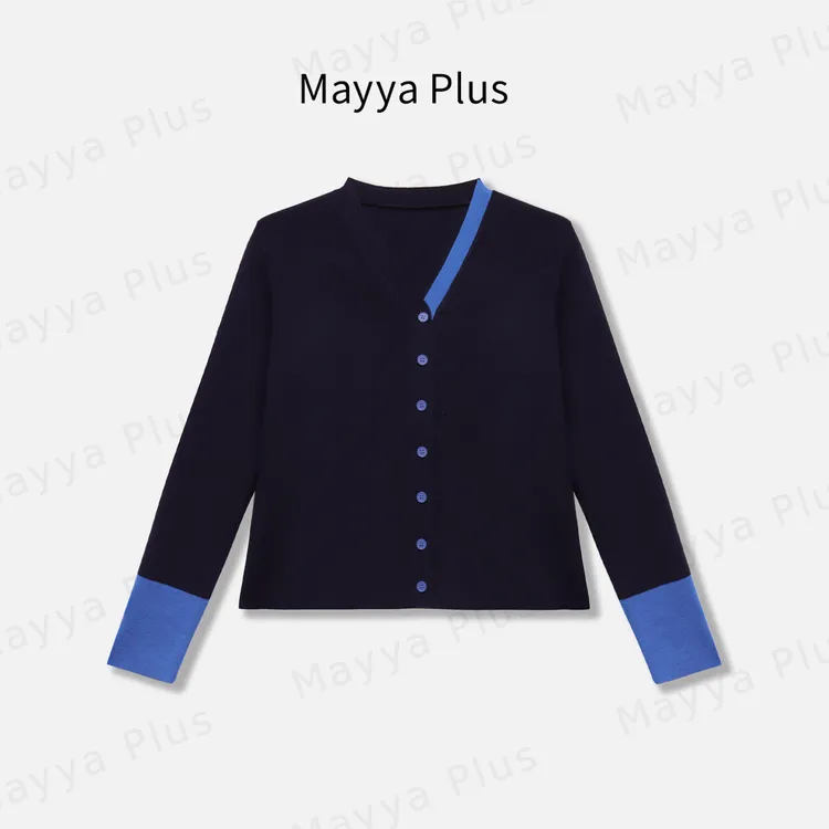 【多云书店】Mayya Plus麦芽定制韩系流光风假两件针织开衫32537152