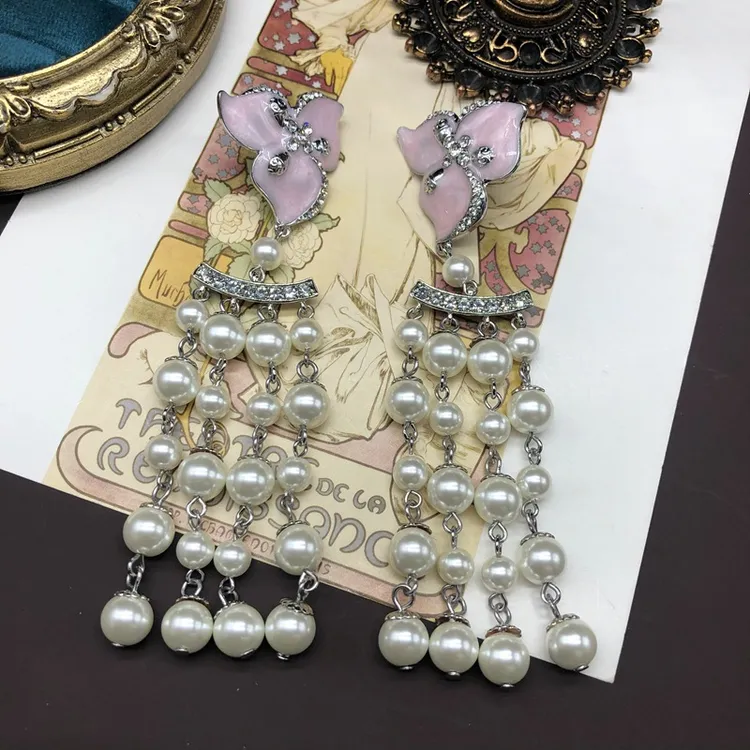 合金琉璃耳饰 新款复古风珍珠琉璃流苏耳环电镀女士文艺超仙百搭