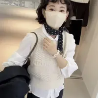 82457韩系镂空套头百搭羊毛背心马夹2025秋季新款背心马夹
