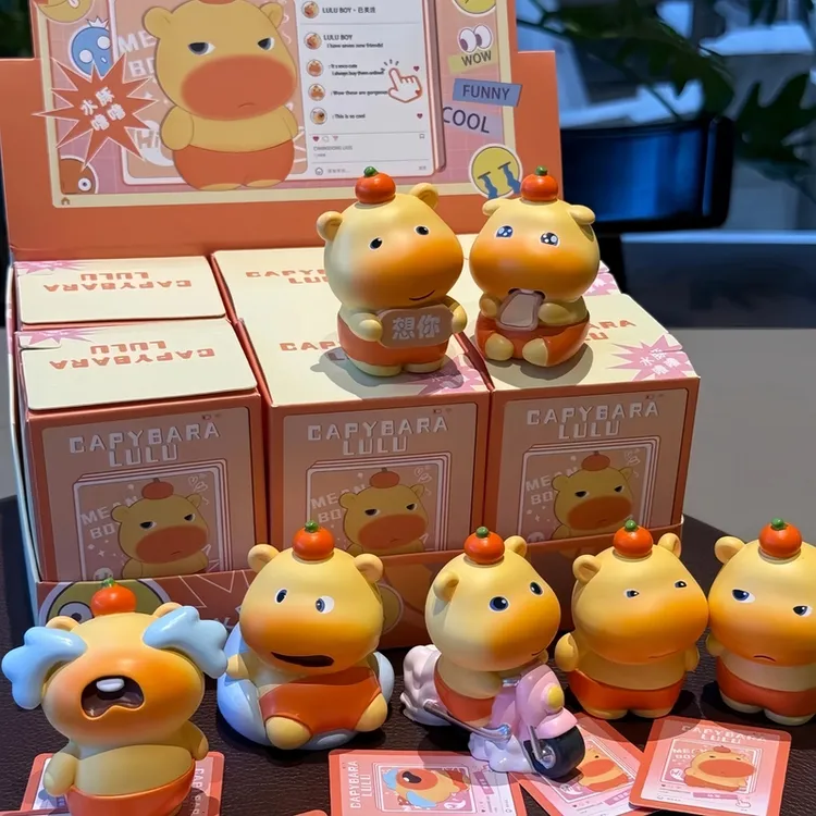 小红书同款水鲀撸撸摆件潮玩盲盒手办玩偶创意可爱汽车装饰礼物
