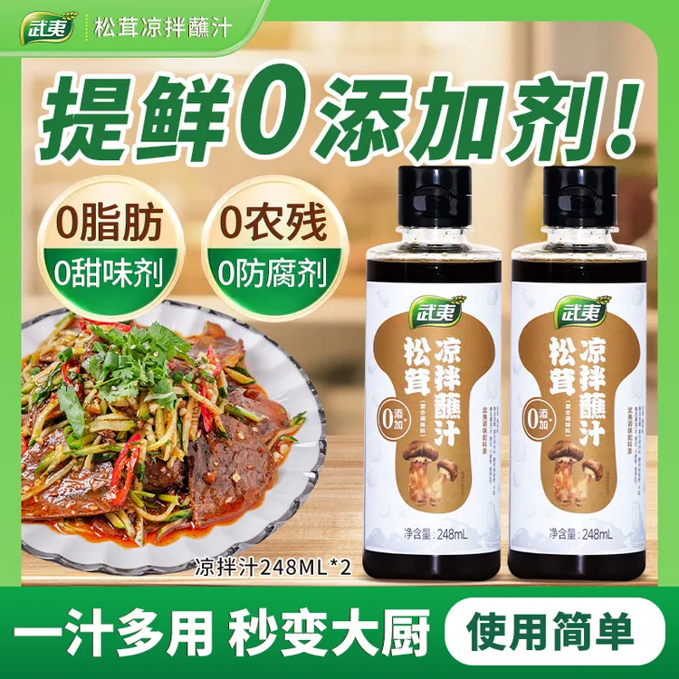 【拍1发2】松茸凉拌汁248ml*2瓶家用健康调味捞汁海鲜拌黄瓜拌皮蛋