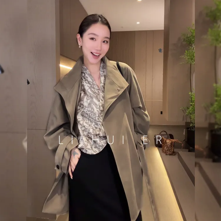 LiHuiEr李慧儿【巴塞罗那】2025早秋款轻奢舒适风衣外套32091