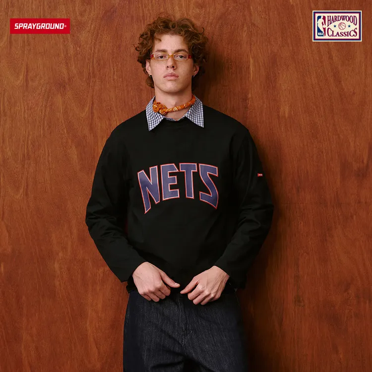 SPRAYGROUND I NBA HWC联名系列鲨鱼嘴长袖T恤复古GC NE230311