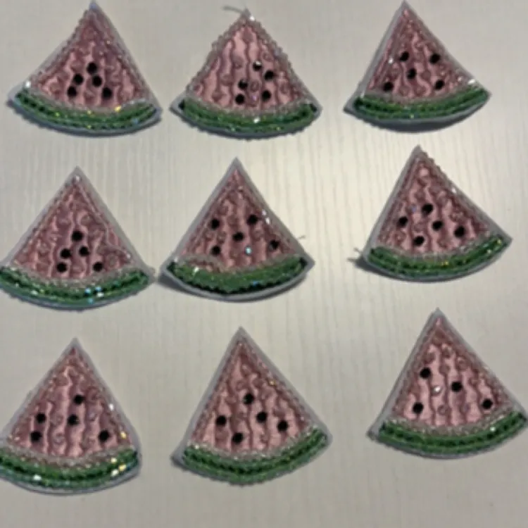 可爱法式水晶珠西瓜立体手工钉珠夏日小号布贴服装辅料饰品