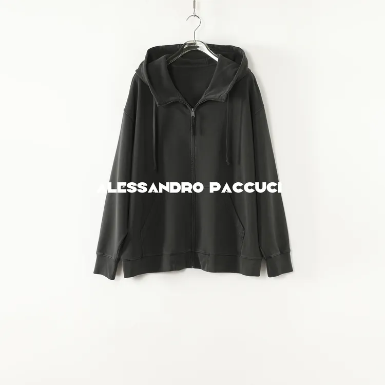 AP洛哥53087WT【复古回溯】全棉连帽绣花做旧复古时尚拉链卫衣外套