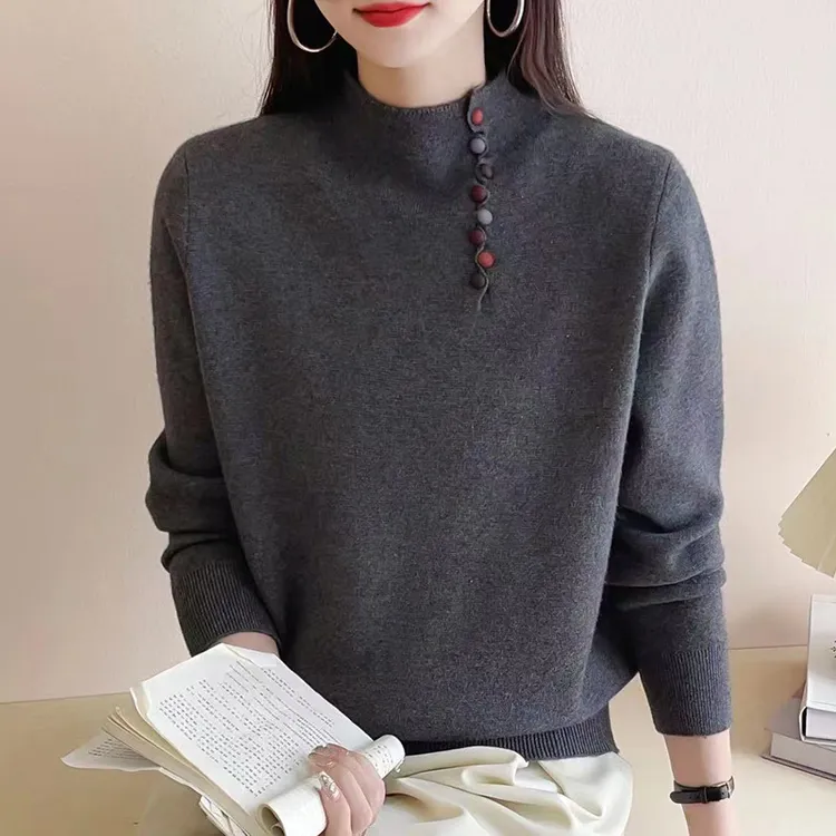 胖mm秋冬大码半高领女士毛衣2025新款内搭可外穿遮肚子针织打底衫