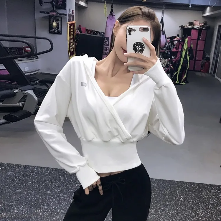 2025新款连帽瑜伽服女长袖跑步运动外套高级健身上衣休闲训练春秋