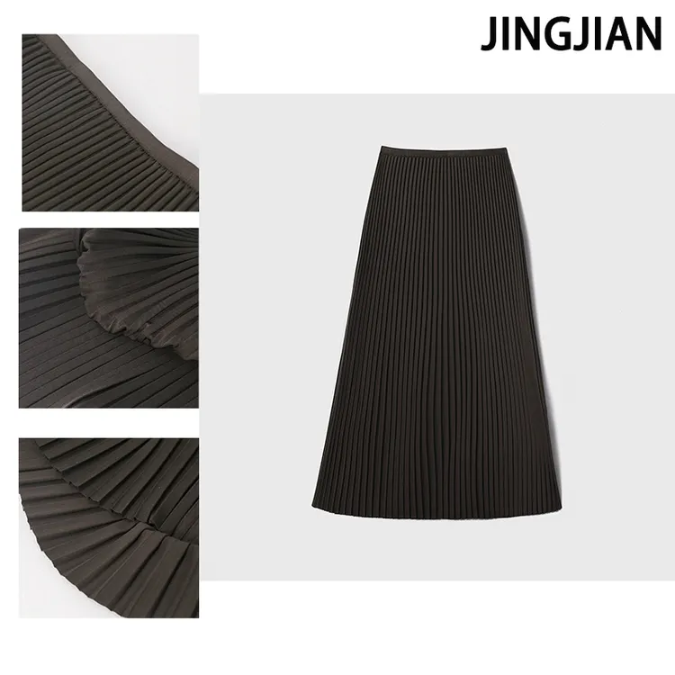 【薇薇定制】秋冬季三宅百褶裙立体压褶重工垂顺直筒版松紧腰半身裙