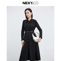 【晨粉专享价】NEXY.CO/奈蔻新款百百绵羊毛气质连衣裙XF05588W0