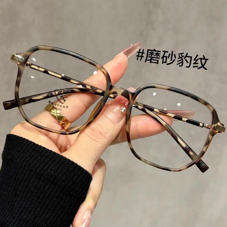 磨砂豹纹眼镜框可配近视度数防辐射抗蓝光疲劳大框眼镜架素颜神器商品图