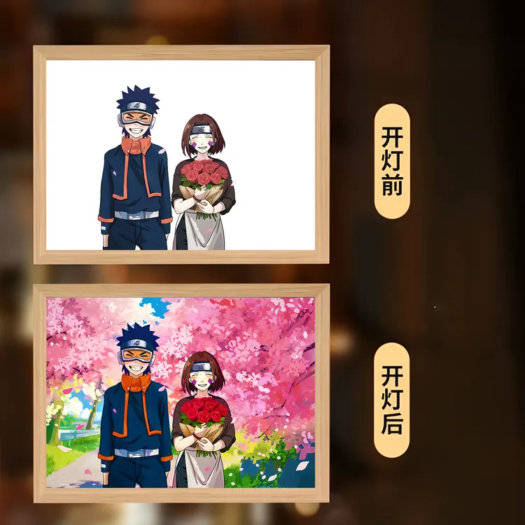 【火影忍者】灯光画二次元挂画装饰摆件发光床头宿舍卡通小夜灯礼物