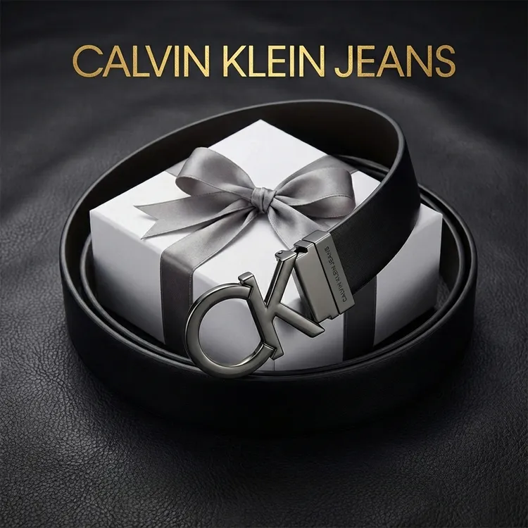 Calvin Klein/卡尔文·克雷恩正品CK双面牛皮革男士腰带皮带礼盒装商品图