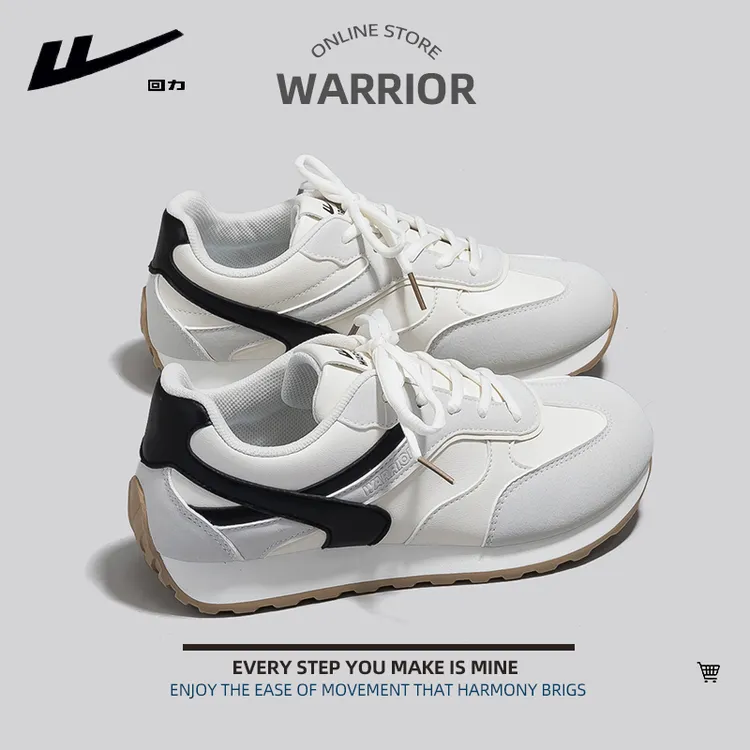 Warrior/回力女鞋阿甘鞋2025秋新款复古小众情侣百搭小白鞋德训鞋