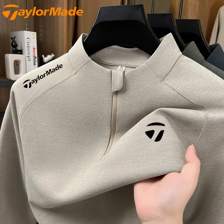 Taylormade泰勒梅男士高尔夫运动立领长袖polo衫秋冬季新款上衣男