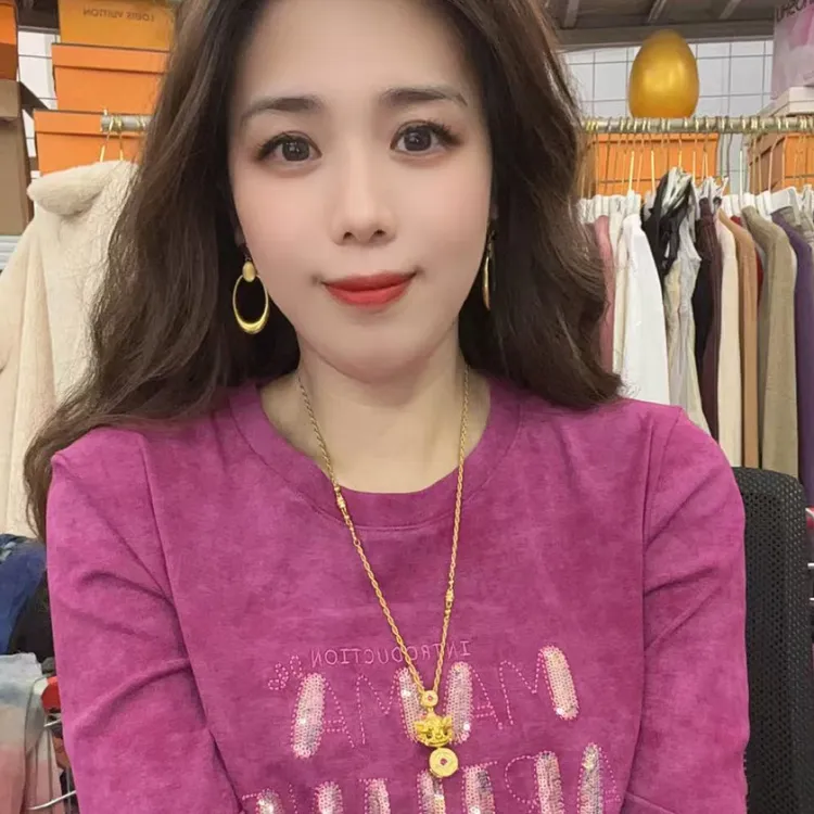 2025秋季新款时尚百搭圆领长袖T恤女高级感打底衫上衣潮5014