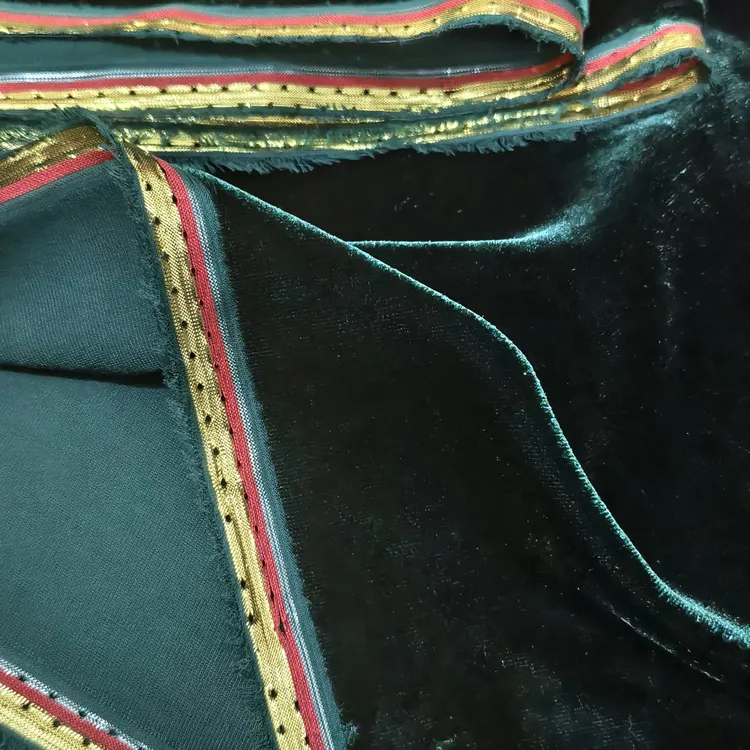 墨绿真丝桑蚕丝绒面料新中式旗袍连衣裙适用布料