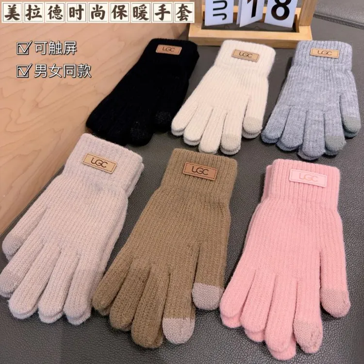 【美拉德时尚手套】可触屏手套内里加绒保暖抗寒骑行手套学生针织