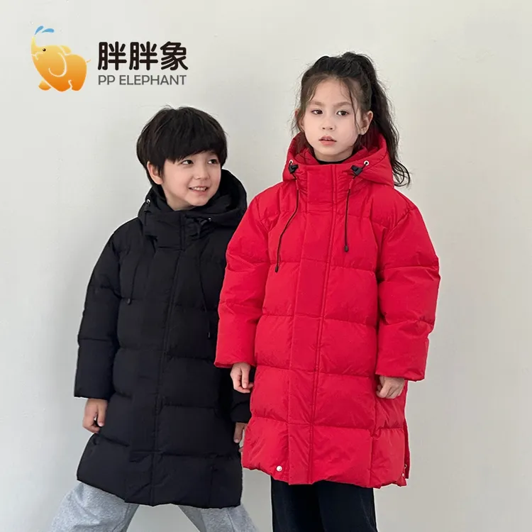 【胖胖象】新款儿童加绒加厚中长款韩版洋气超酷时尚亲子羽绒服Q17