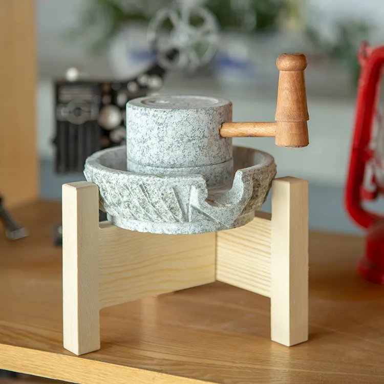 老式小石磨家用家居装饰小摆件创意礼品怀旧磨盘复古摆件装饰品