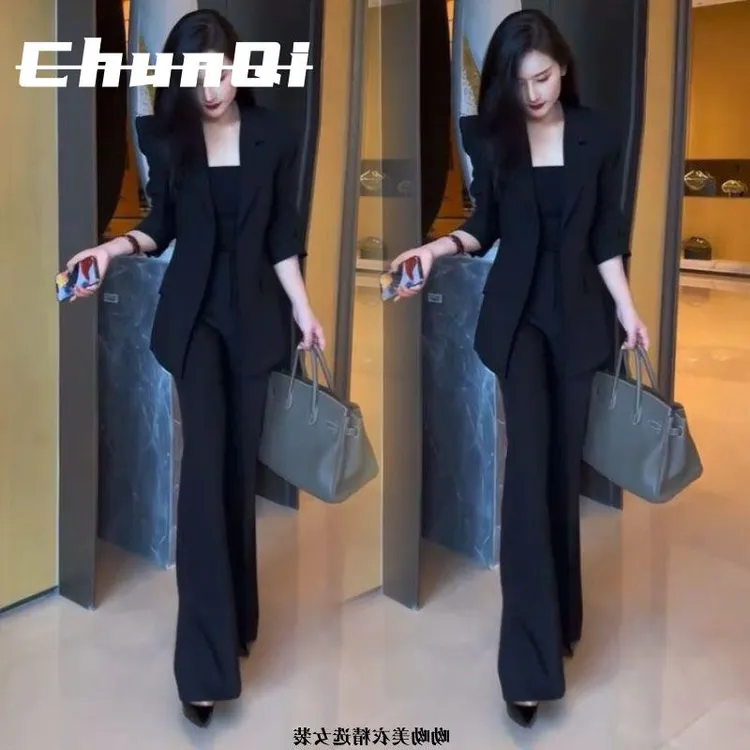 淳启炸街网红爆款轻奢高级感显瘦职业西服西装套装女春夏时尚两件