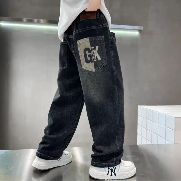 【秋季儿童牛仔裤】新款儿童洋气牛仔裤中大童宽松休闲软牛仔长裤男