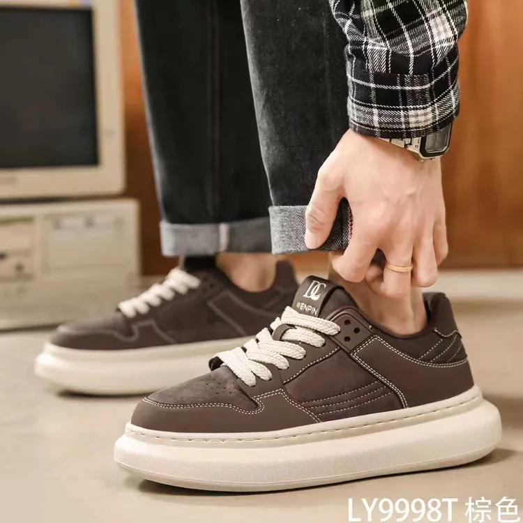 板鞋低帮秋冬休闲鞋男鞋极简风耐磨休闲增高休闲板鞋百搭潮鞋鞋子