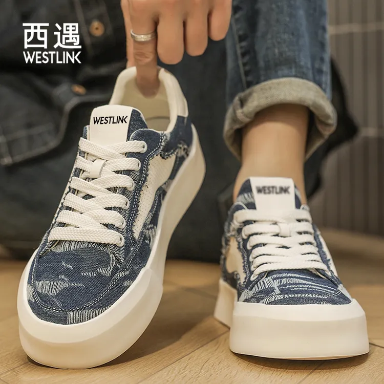 Westlink/西遇板鞋男款2025新款爆款厚底防滑干净感痞帅休闲男鞋