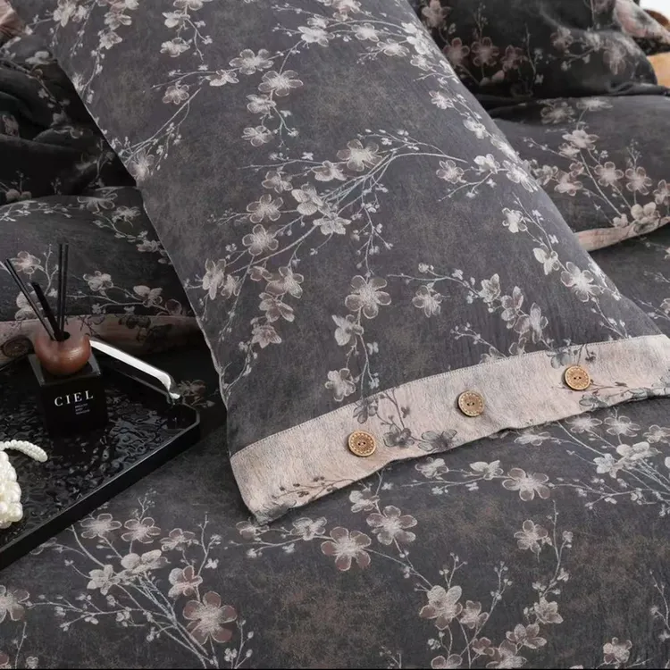 新品(枕套）中古老钱风纯棉A类双层有氧纱枕套一对装46+74左右织梦