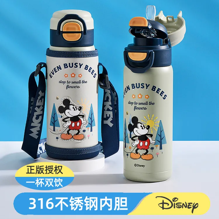 迪士尼儿童保温杯3-6-12岁幼儿园双饮杯316不锈钢小学生上学专用