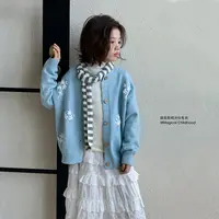 女童开衫2025秋季新款韩系绣花贸易儿童甜美针织外套百搭潮Q13917
