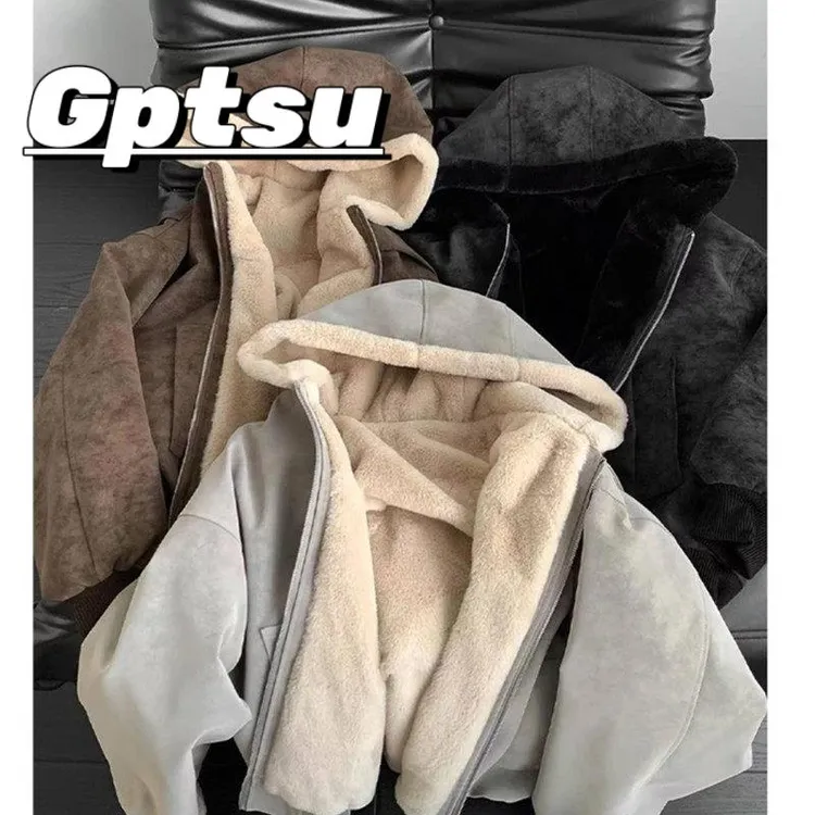 GPTSu美式高街百搭座山雕夹克休闲上衣帅气加厚保暖连帽棉外套潮