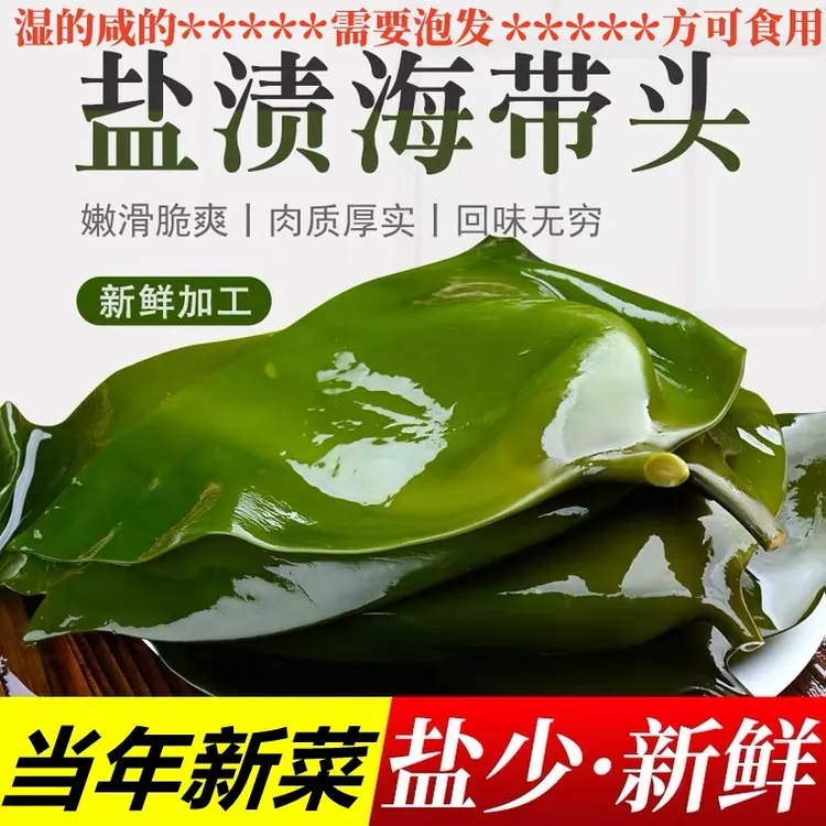 大连特产精品新鲜盐渍海带头15-20cm长度（盐保鲜，无添加）