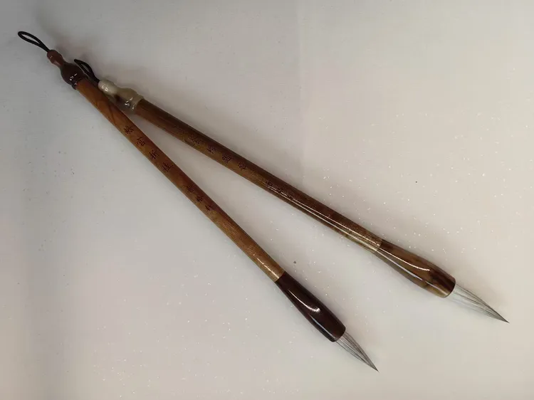 《蟾宫折桂》《金榜题名》手工牛角笔顶笔斗+金丝楠木笔杆