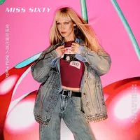 【Bella Hadid同款】Miss Sixty2025秋季新款牛仔外套女复古流光风